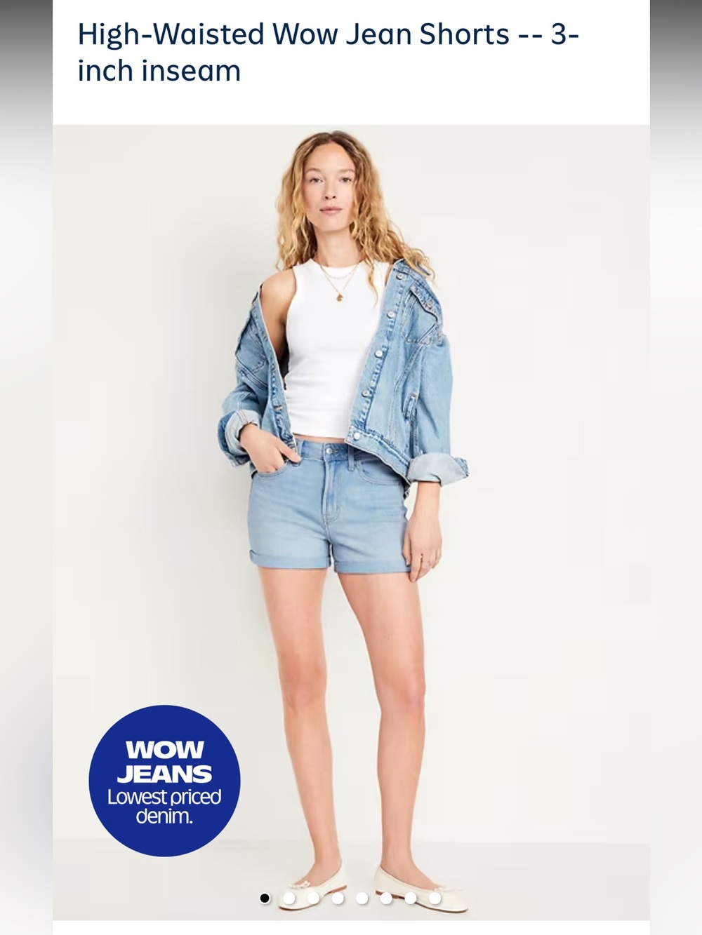 Old Navy Women's High-Waisted Wow Jean Shorts -- 3-inch inseam Bundle size 6 - Picture 3 of 8